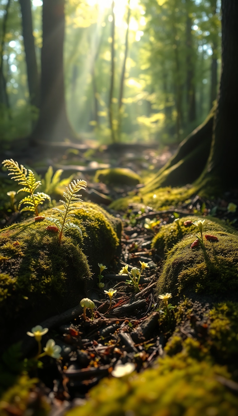 Best Spring Forest Floor Phone Well-Lit Wallpaper